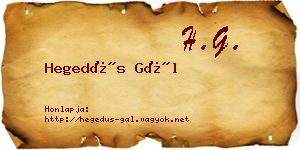 Hegedűs Gál névjegykártya